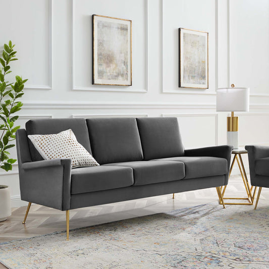 Chesapeake Performance Velvet Sofa by Furniture for America