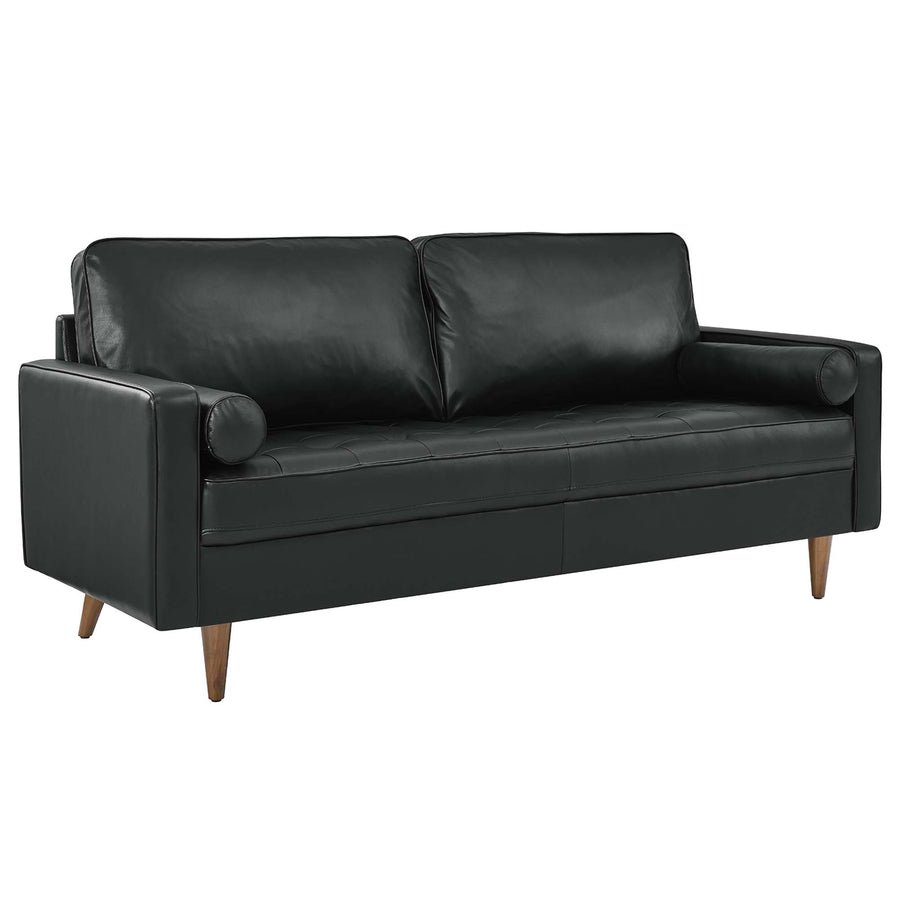 Aragonez Leather Sofa in Black