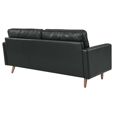 Valour Leather Sofa in Black
