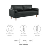 Aragonez Leather Sofa in Black