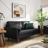 Aragonez Leather Sofa in Black