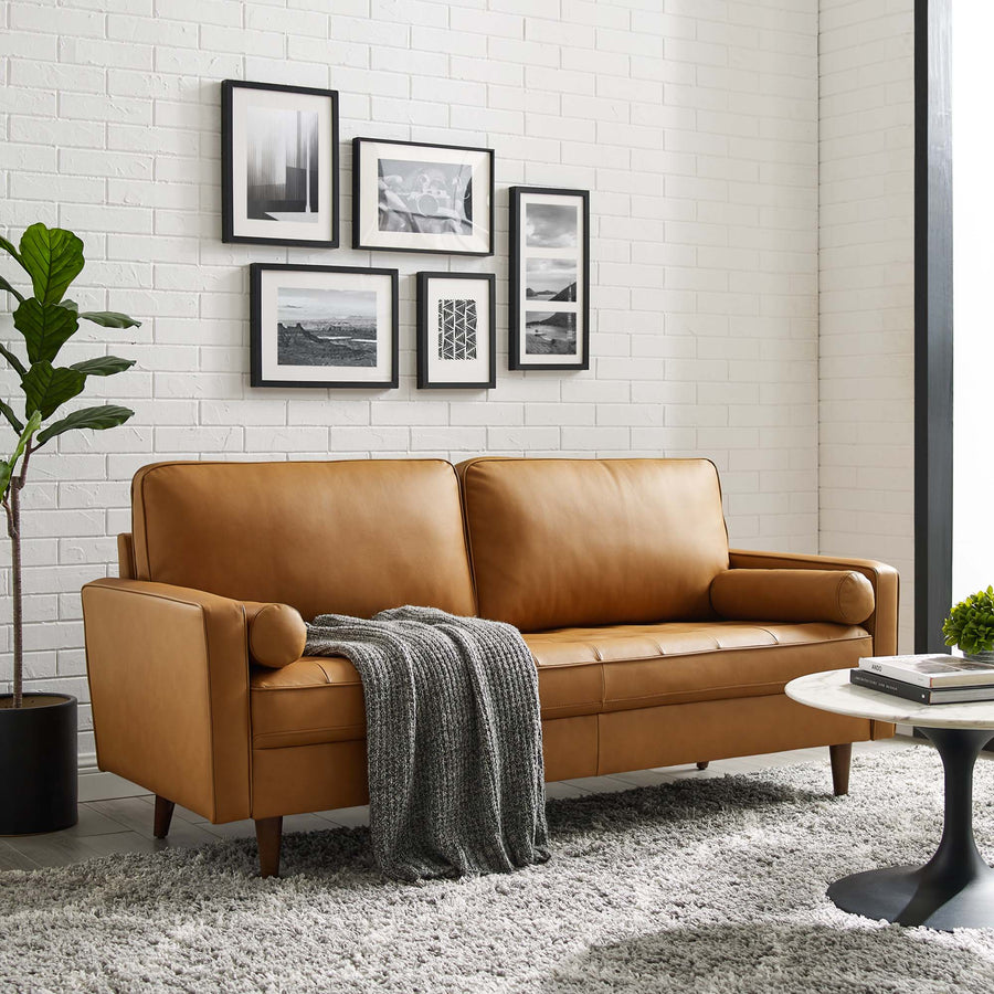 Aragonez Leather Sofa in Tan
