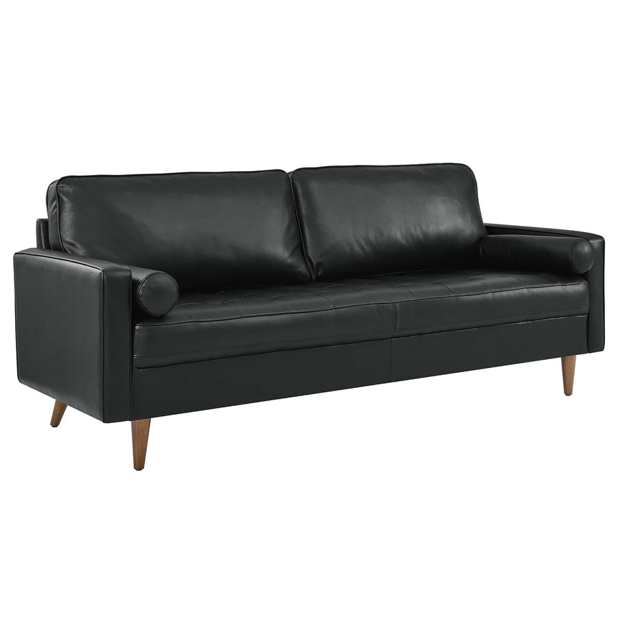 Aragonez 81" Leather Sofa in Black
