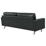 Aragonez 81" Leather Sofa in Black