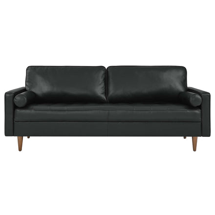 Valour 81" Leather Sofa in Black
