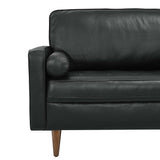 Aragonez 81" Leather Sofa in Black