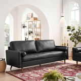 Aragonez 81" Leather Sofa in Black