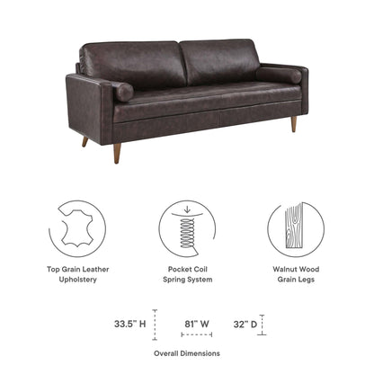 Valour 81" Leather Sofa by Furniture for America