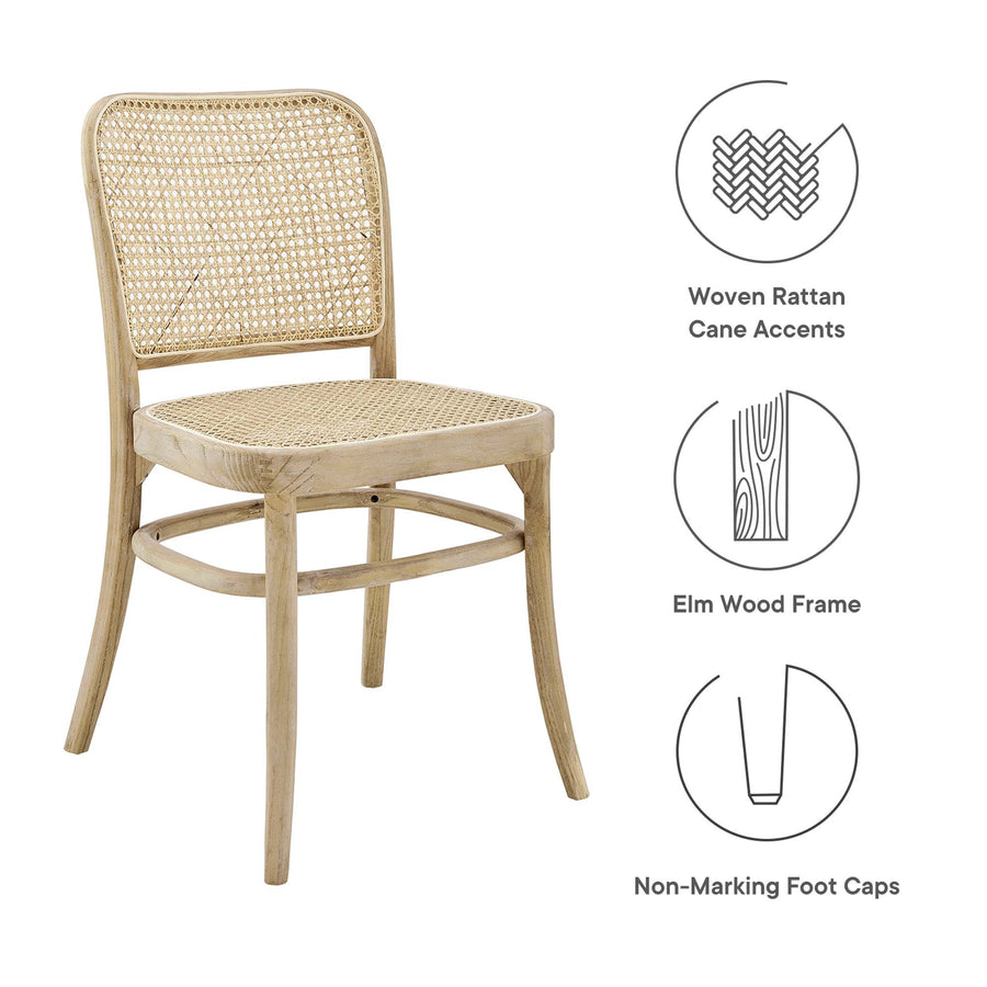 Malvasia Wood Dining Side Chair in Gray