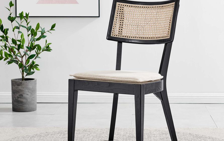 Bough Wood Dining Chair in Black Beige