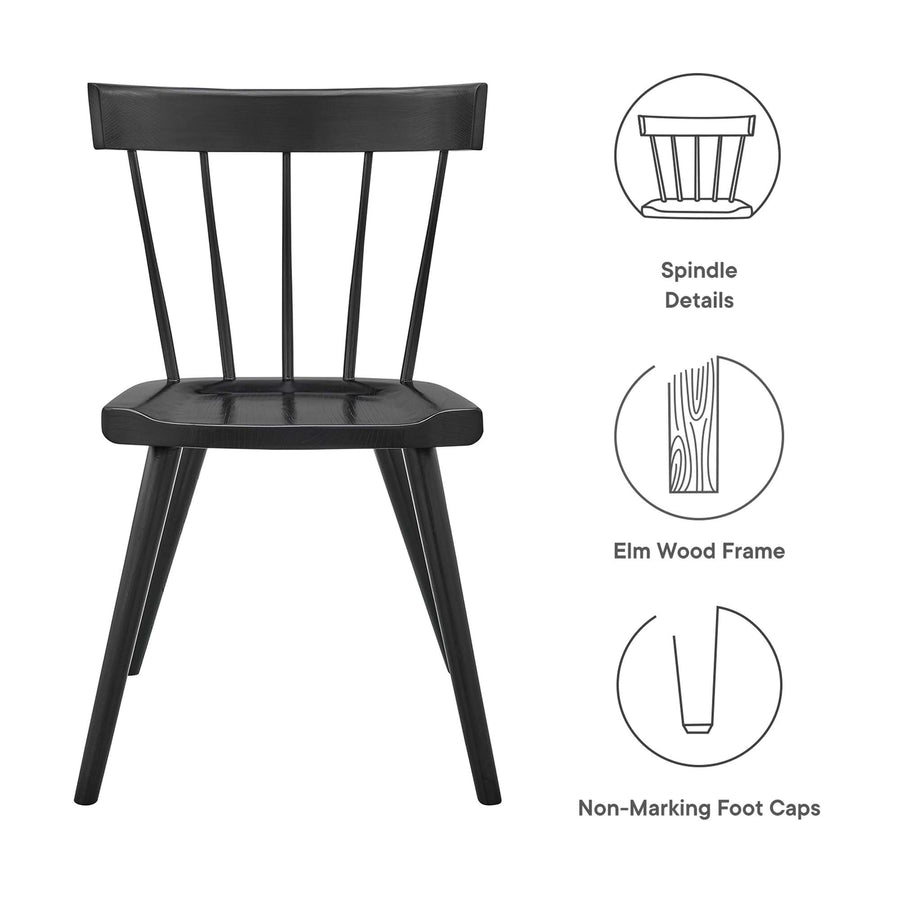 Wisteria Wood Dining Side Chair in Black