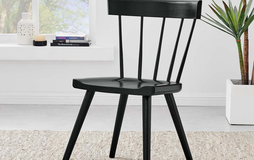 Wisteria Wood Dining Side Chair in Black