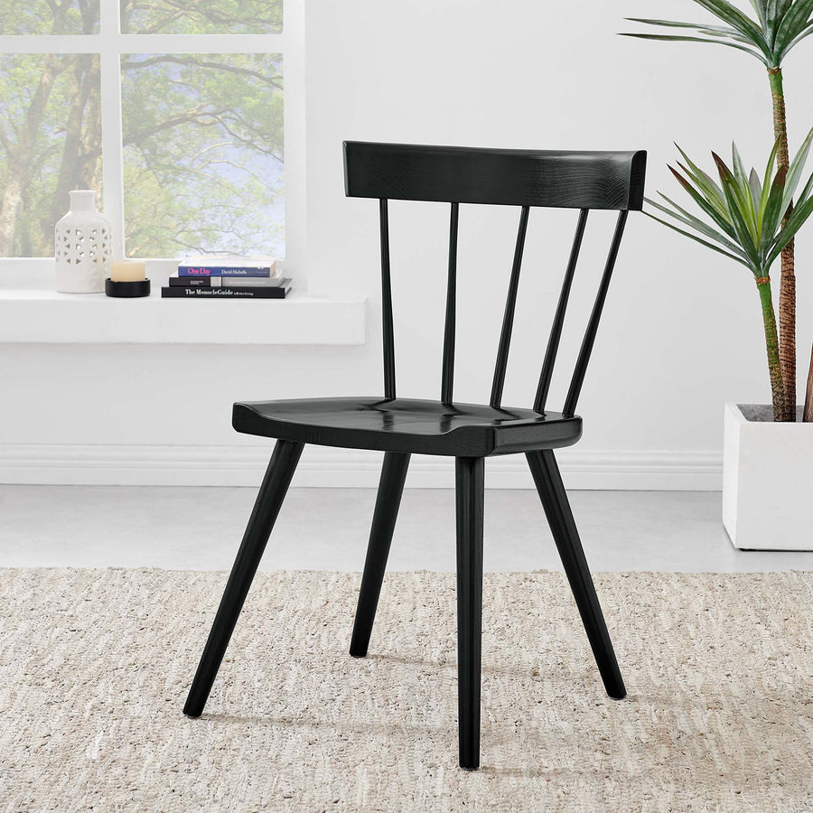 Wisteria Wood Dining Side Chair in Black