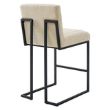 Ulric Channel Tufted Fabric Counter Stool in Beige