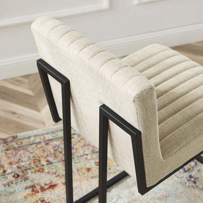 Indulge Channel Tufted Fabric Counter Stool by Furniture For America