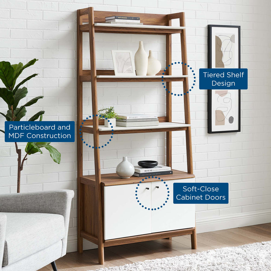 Finch 33" Bookshelf in Walnut White