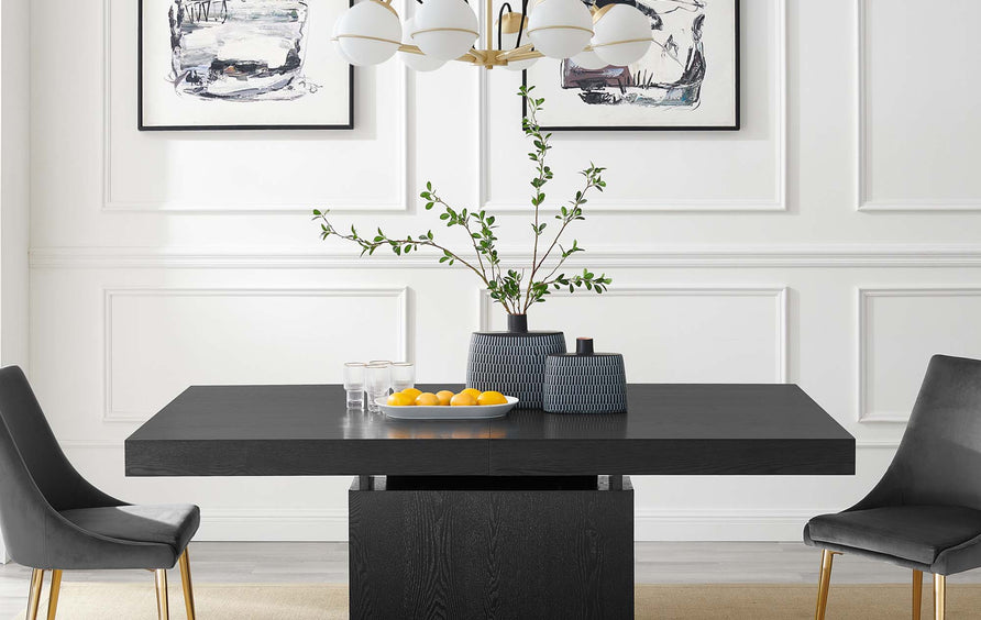 Kalmar Expandable Dining Table in Black Gold