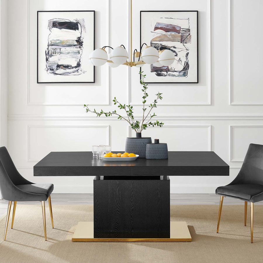 Kalmar Expandable Dining Table in Black Gold