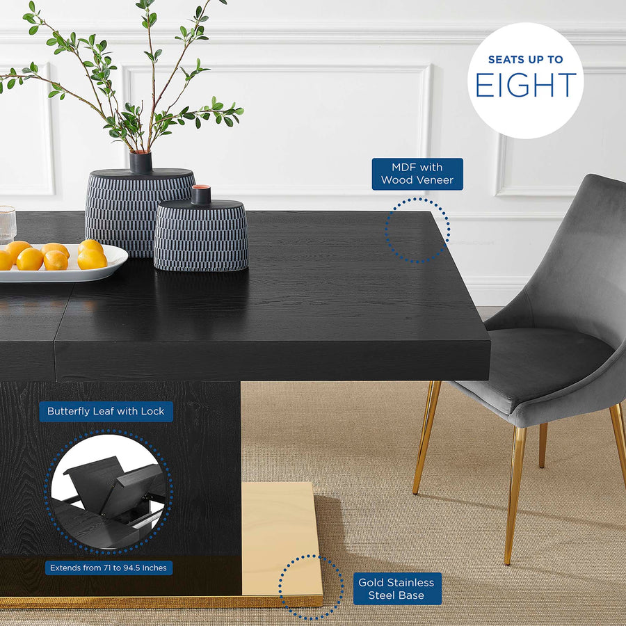 Kalmar Expandable Dining Table in Black Gold