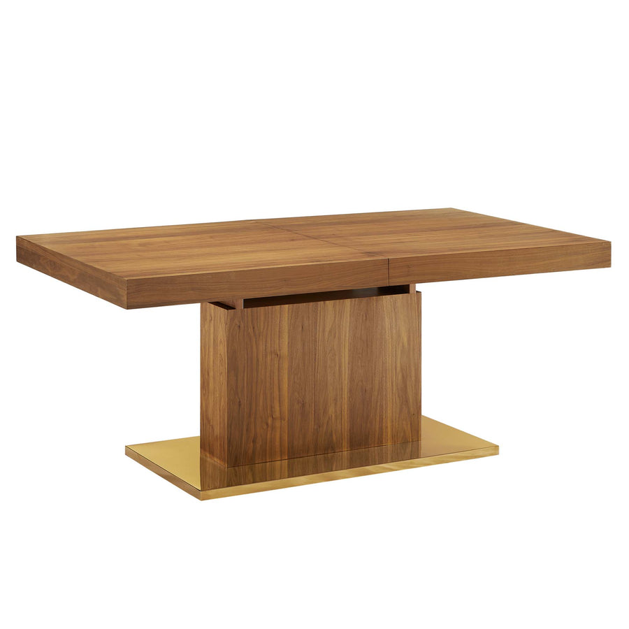 Kalmar Expandable Dining Table in Walnut Gold