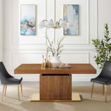 Kalmar Expandable Dining Table in Walnut Gold