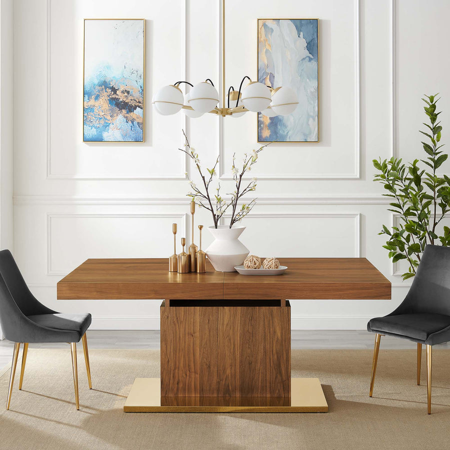 Kalmar Expandable Dining Table in Walnut Gold