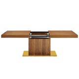 Kalmar Expandable Dining Table in Walnut Gold
