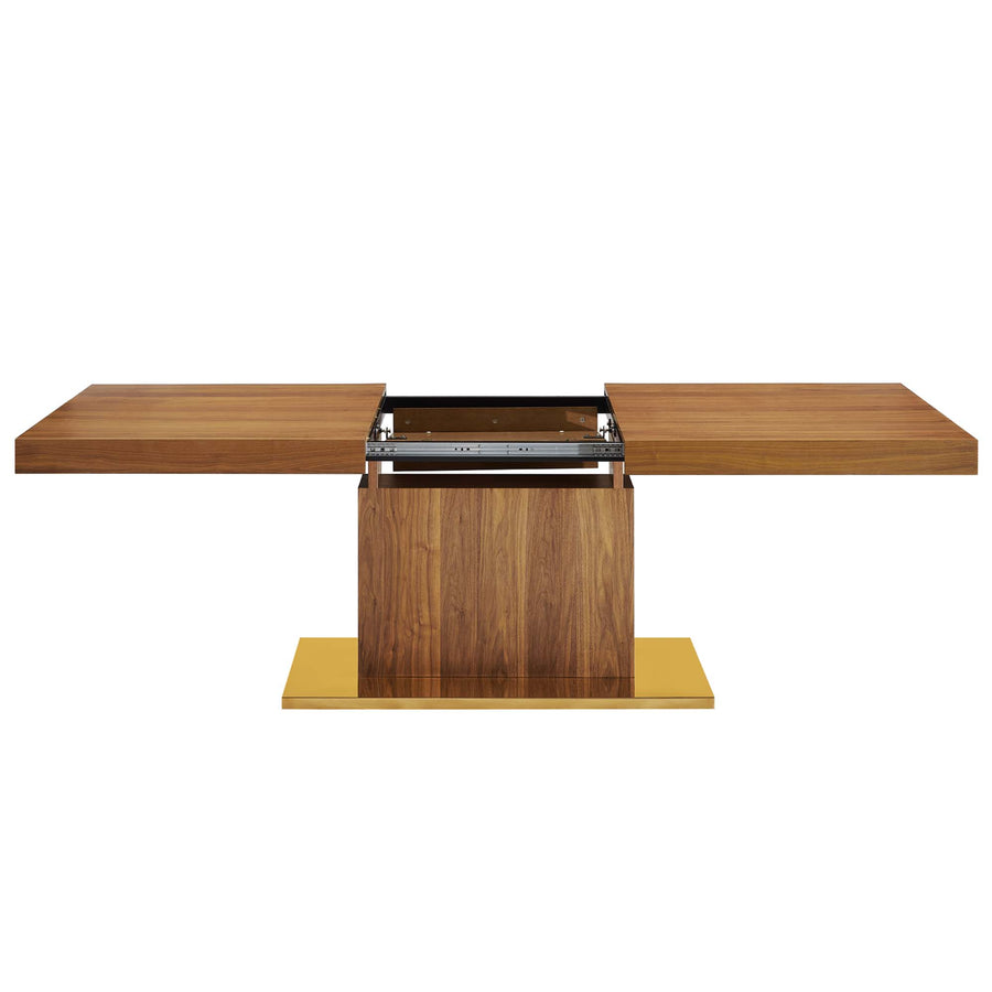 Kalmar Expandable Dining Table in Walnut Gold