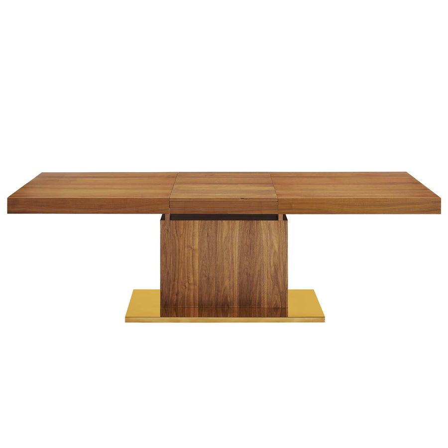 Kalmar Expandable Dining Table in Walnut Gold