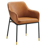 Zane Vegan Leather Dining Chair in Black Tan