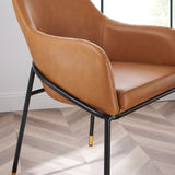 Zane Vegan Leather Dining Chair in Black Tan