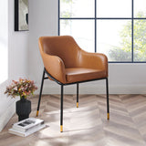 Zane Vegan Leather Dining Chair in Black Tan