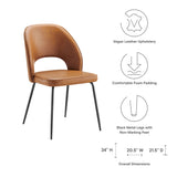 Ayllon Vegan Leather Dining Chair Set of 2 in Black Tan