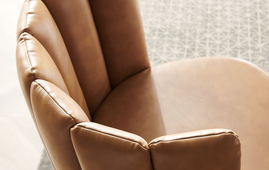 Eksjo Vegan Leather Dining Chair Set of 2 in Black Tan