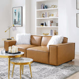 Atlas Vegan Leather Loveseat in Tan