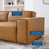Atlas 3-Piece Vegan Leather Sofa in Tan