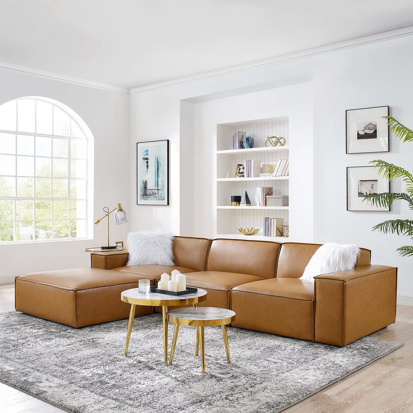 Restore 4-Piece Vegan Leather Sectional Sofa by Furniture for America
