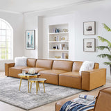Atlas 4-Piece Vegan Leather Sofa in Tan