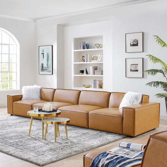 Restore 4-Piece Vegan Leather Sofa by Furniture For America