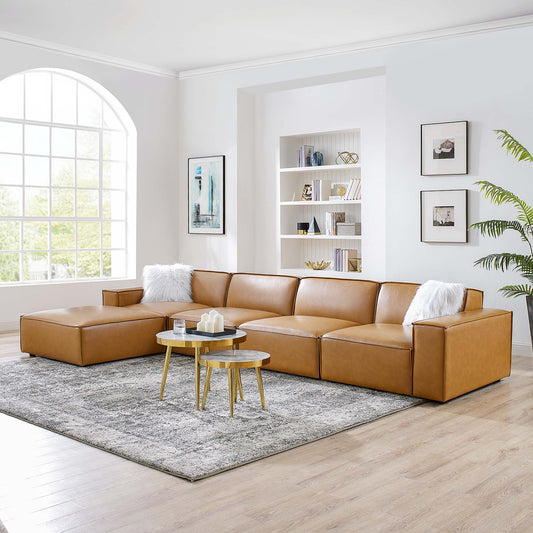 Restore 5-Piece Vegan Leather Sectional Sofa by Furniture For America