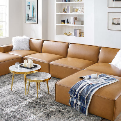 Restore 6-Piece Vegan Leather Sectional Sofa by Furniture for America