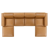 Atlas 6-Piece Vegan Leather Sectional Sofa in Tan