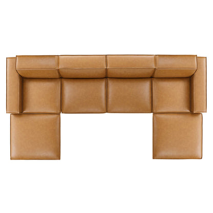 Restore 6-Piece Vegan Leather Sectional Sofa by Furniture for America