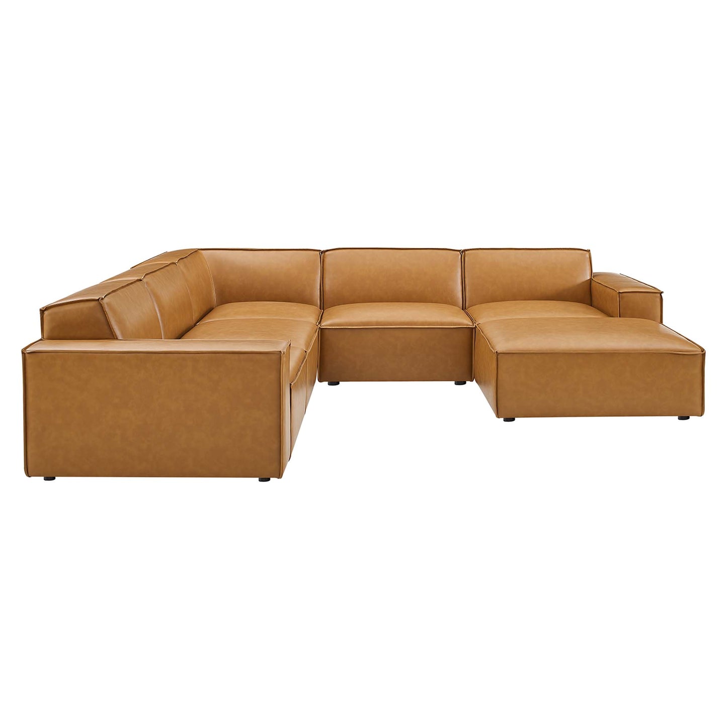 Restore 6-Piece Vegan Leather Sectional Sofa by Furniture for America