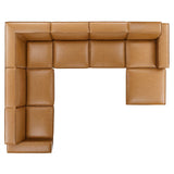 Atlas 7-Piece Vegan Leather Sectional Sofa in Tan