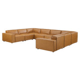 Atlas 8-Piece Vegan Leather Sectional Sofa in Tan