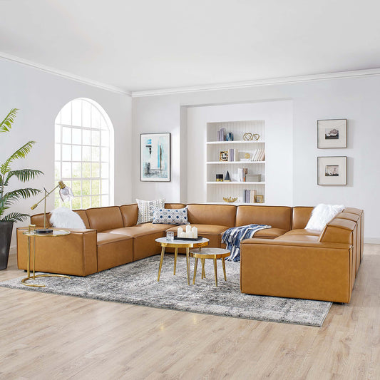 Restore 8-Piece Vegan Leather Sectional Sofa by Furniture for America