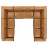 Atlas 8-Piece Vegan Leather Sectional Sofa in Tan