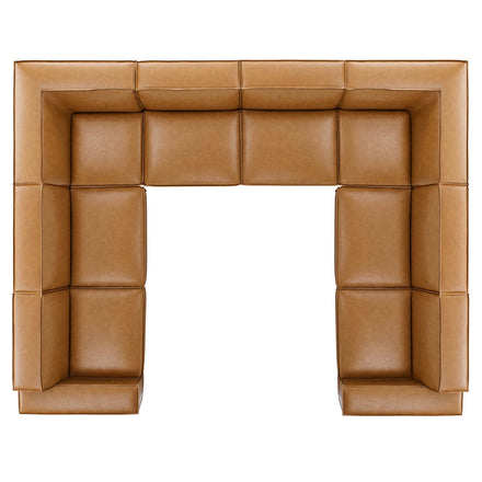 Restore 8-Piece Vegan Leather Sectional Sofa in Tan
