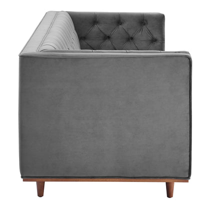 Elation Tufted Performance Velvet Sofa by Furniture for America